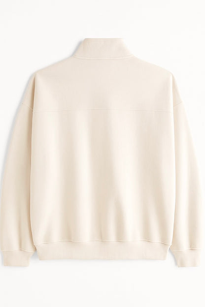 Beige quarter zipper sweater