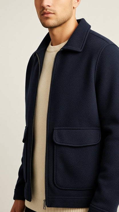 Navy blue high end fused jacket